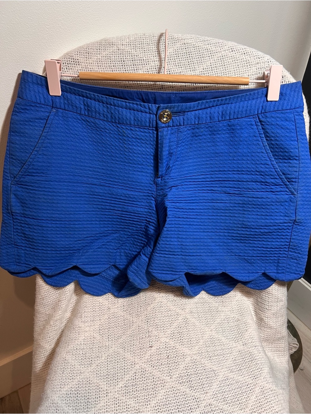 Lilly Pulitzer Royal Blue Scallop Hem High Waist Shorts